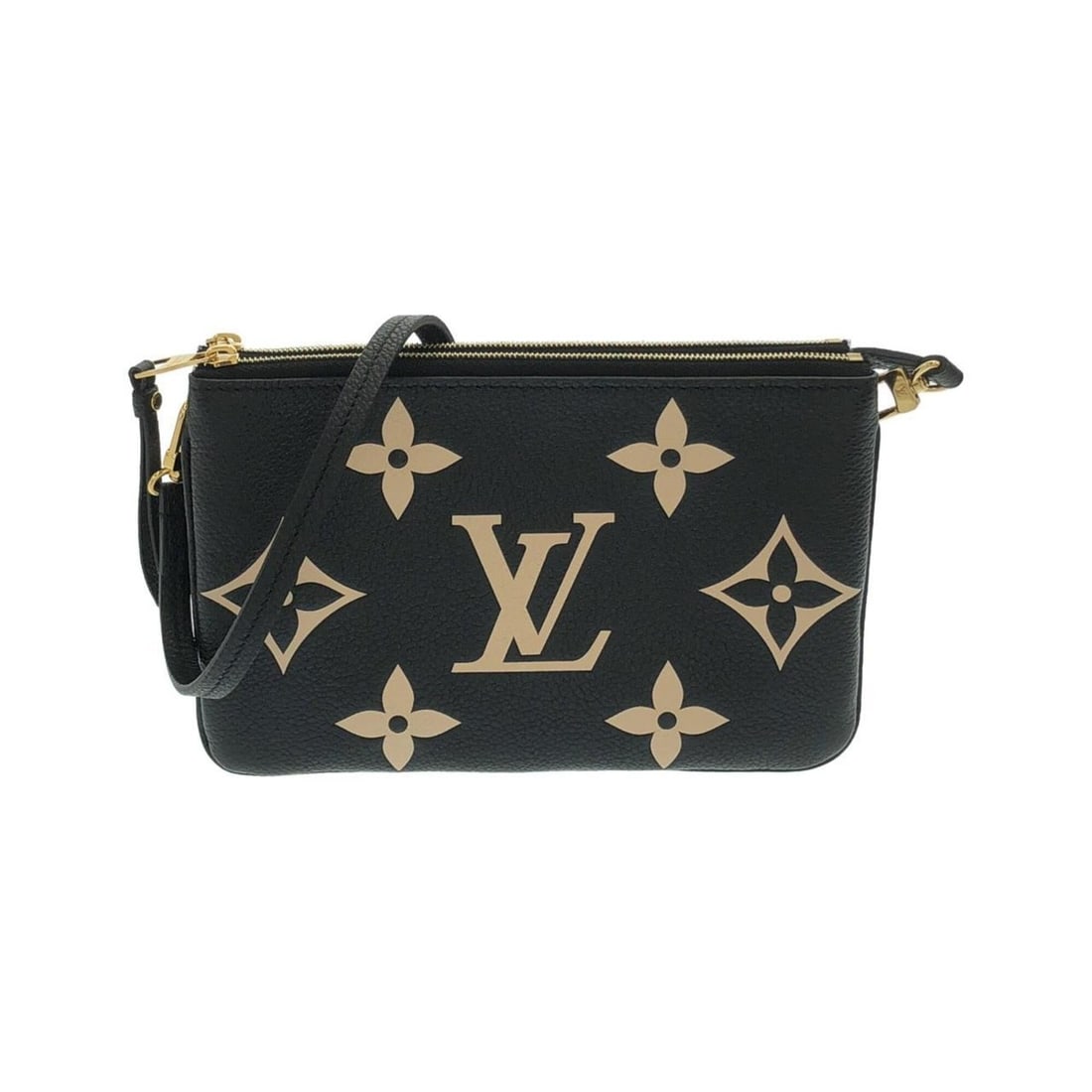 Louis Vuitton Bicolor Monogram Empreinte Pochette Double Zip M80787 Shoulder Bag: --- Catalog ---Category: SizeSize (HxWxD): 13.5cm x 20.5cm x 2cm / 5.31'' x 8.07'' x 0.78''Category: DesignType: Pochette, Shoulder bagColor: Beige, BlackGender: Men,WomenMaterial: Leather