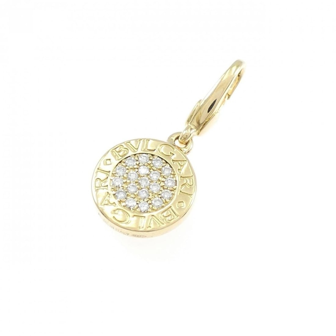 Bvlgari Charm: --- Catalog ---Category: SizeSize (HxWxD): 28.10mm x 12.90mm / 1.11'' x 0.51''Category: DesignType: Necklace charmStone: DiamondGender: WomenMaterial: Yellow gold (18K)Category: GeneralMPN: