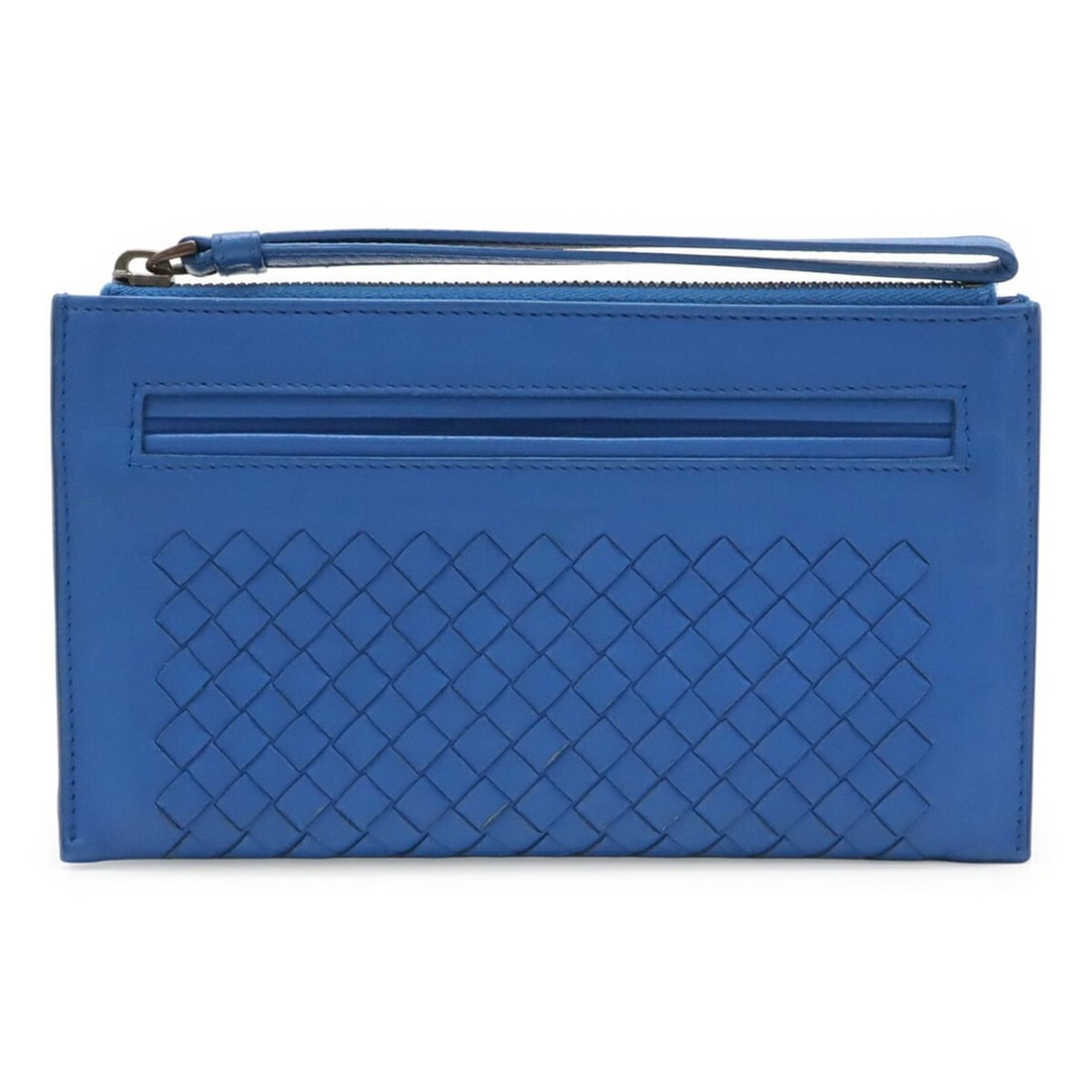 BOTTEGA VENETA Bottega Veneta Intrecciato Clutch Bag Second Leather Blue (1 of 16)
