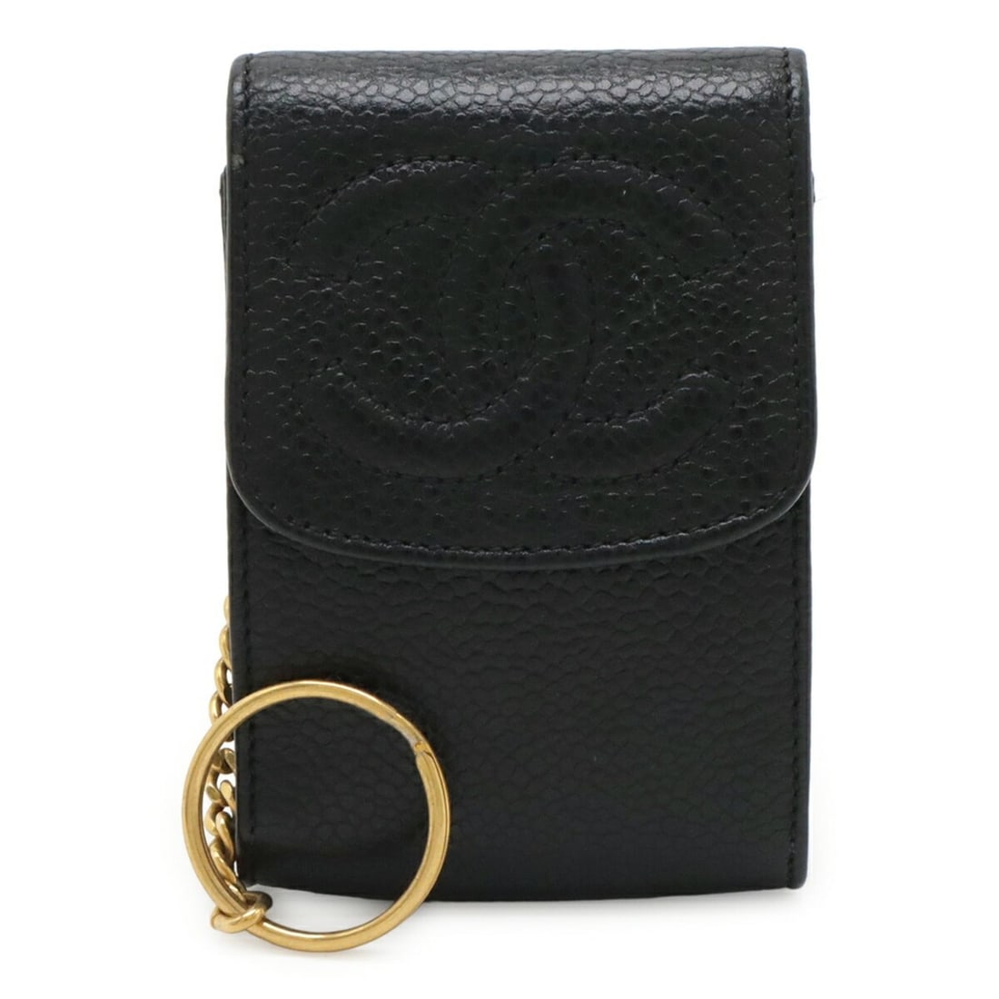 CHANEL Coco Mark Mini Pouch Multi-Pouch Lip Case Caviar Leather Black (1 of 19)