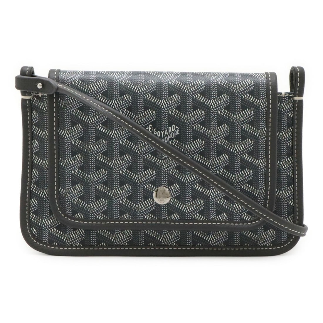 GOYARD Plume Handbag, Pouch Wallet, Long Shoulder Bag, Pochette, Clutch Herringbone Pattern, Gray (1 of 20)