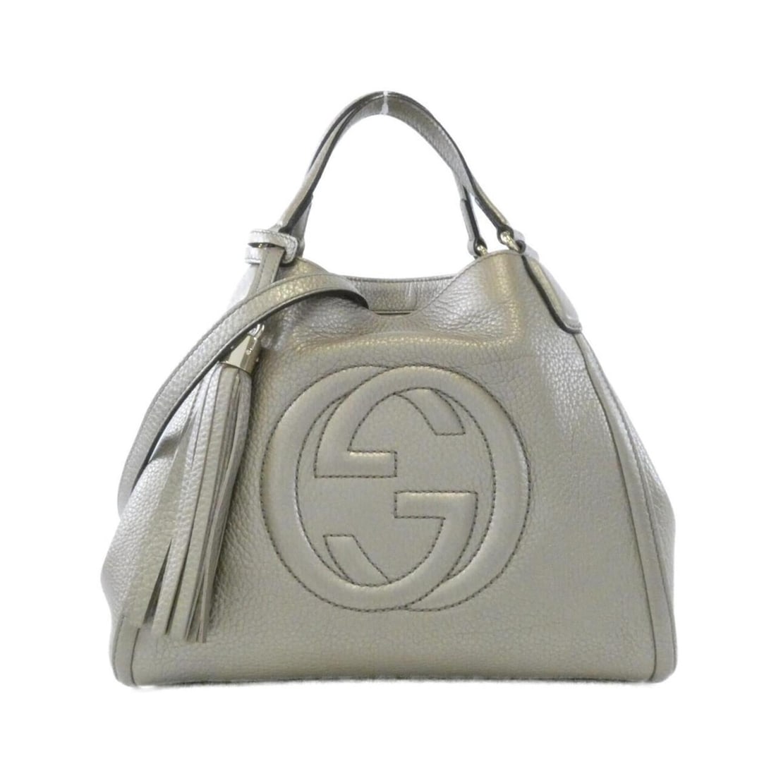 Gucci Soho 336751 AH90G Handbag: --- Catalog ---Category: SizeSize (HxWxD): 23cm x 26cm x 12cm / 9.05'' x 10.23'' x 4.72''Category: DesignType: HandbagColor: ChampagneGender: WomenMaterial: Leather Hardware Color: GoldCategory: Gener