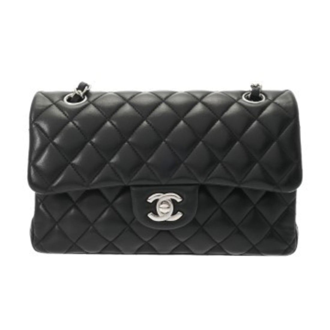 CHANEL Matelassé Double Flap Chain Shoulder Bag, Size 23, Black, A01113, Women's Lambskin AB Rank,: --- Catalog ---Category: SizeSize (HxWxD): 14.5cm x 23cm x 6.5cm / 5.7'' x 9.05'' x 2.55''Category: DesignType: Shoulder bagColor: BlackGender: WomenMaterial: Leather Leather/Fur Type:
