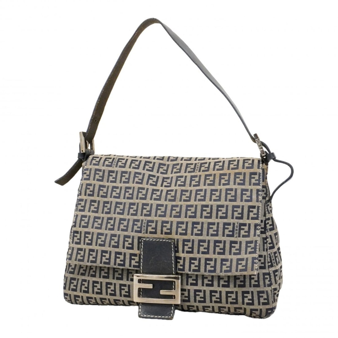 Fendi Zucchino Nylon Canvas Handbag, Navy, Women's (1 of 11)