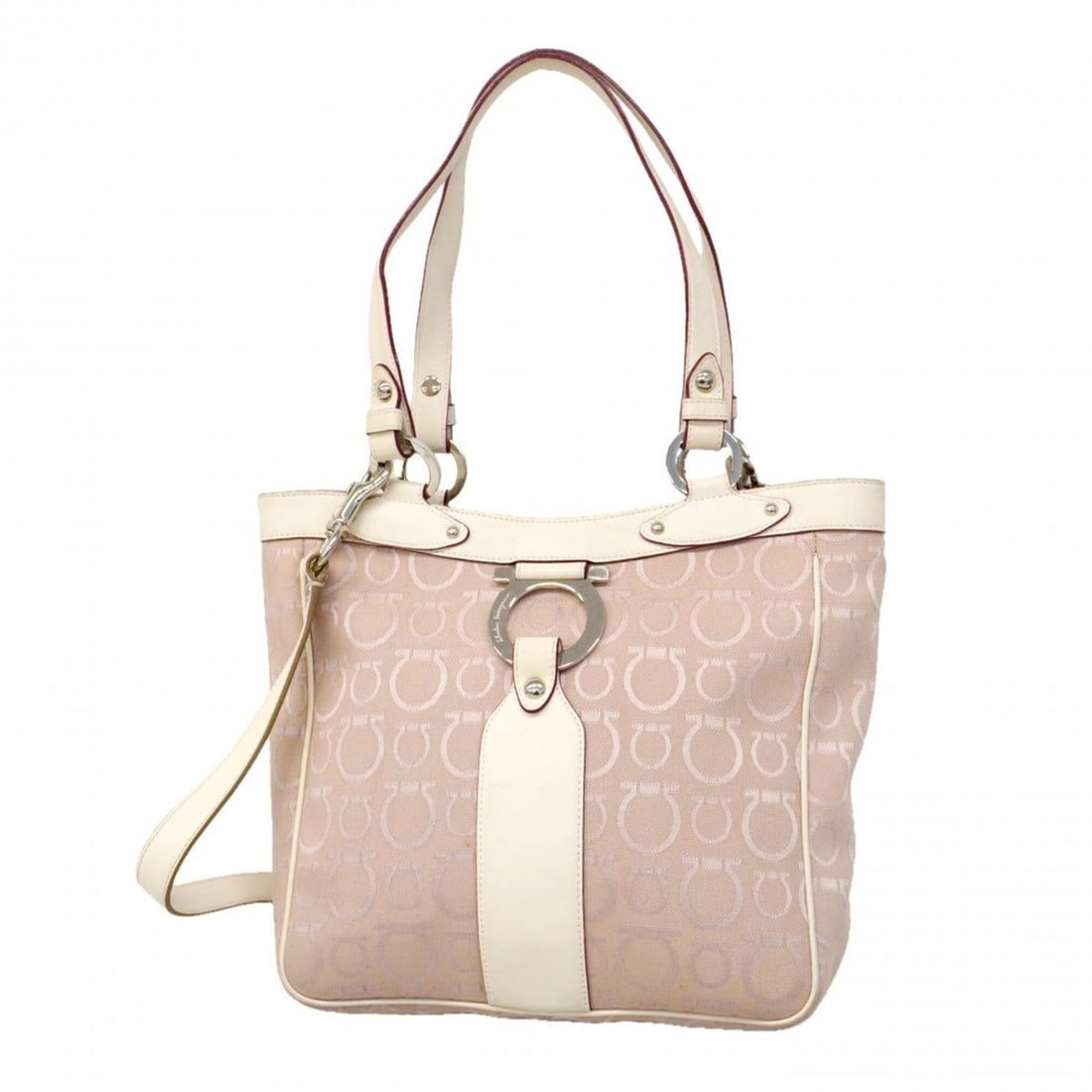 Salvatore Ferragamo Gancini Nylon Tote Bag, Pink, 2-way Bag for Women: --- Catalog ---Category: SizeSize (HxWxD): 25cm x 33cm x 8cm / 9.84'' x 12.99'' x 3.14''Category: DesignType: Tote bagColor: PinkGender: WomenMaterial: Nylon Hardware Color: SilverCategory: GeneralBra