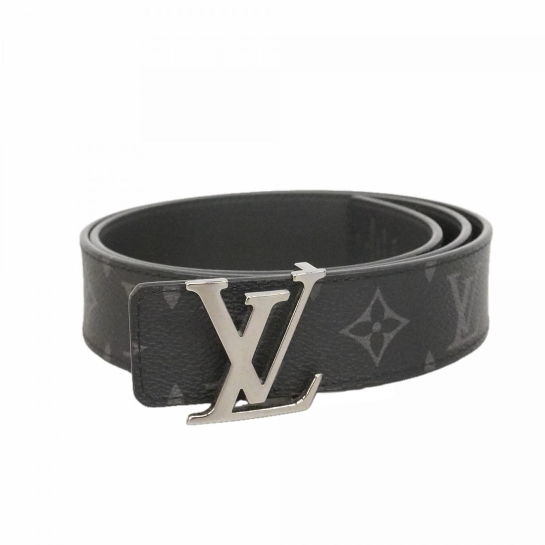 Louis Vuitton Monogram Eclipse Belt, Ceinture LV Initials, M0450, Black, Men's (1 of 9)