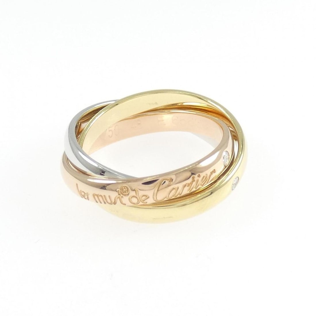 Cartier Trinity 150th Anniversary Limited Edition Ring: --- Catalog ---Category: SizeJP Size: 9US Size: 5Category: DesignType: Band ringColor: Gold, Pink gold, SilverGender: WomenMaterial: Pink gold (18K), White gold (18K), Yellow gold (18K)Category: Gener