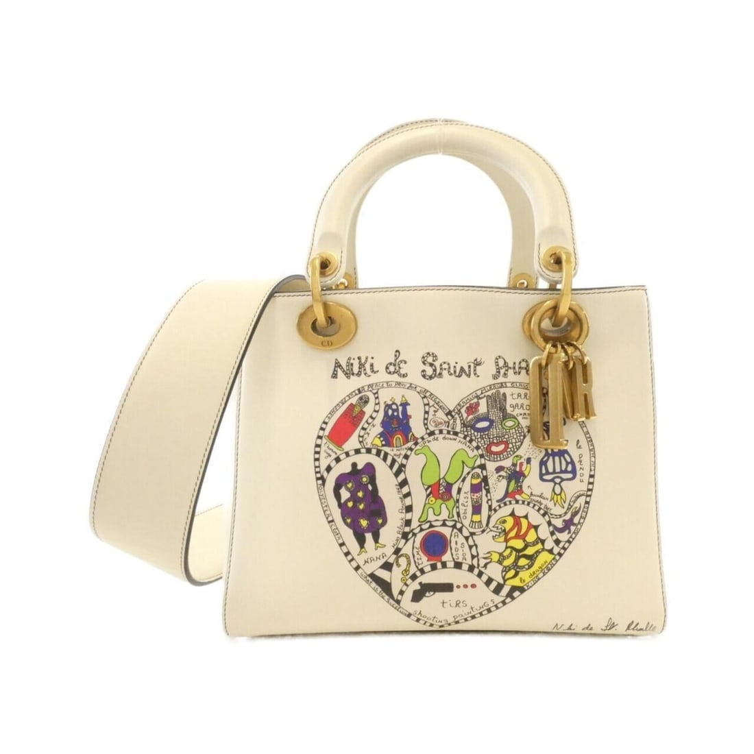 Christian Dior Lady Medium M0579CGSC Handbag: --- Catalog ---Category: SizeSize (HxWxD): 20cm x 24cm x 12cm / 7.87'' x 9.44'' x 4.72''Category: DesignType: HandbagColor: Multi-color, WhiteGender: WomenMaterial: Leather Hardware Color: