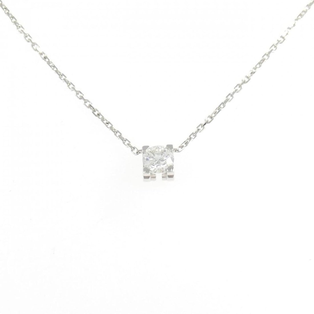 Cartier C de Necklace: --- Catalog ---Category: SizePendant Size: 5mm x 5.9mm / 0.19'' x 0.23''Neck Circumference: 42 cm / 16.53''Category: DesignColor: Silver, White goldGender: WomenMaterial: White gold (18K)Pendant Type: