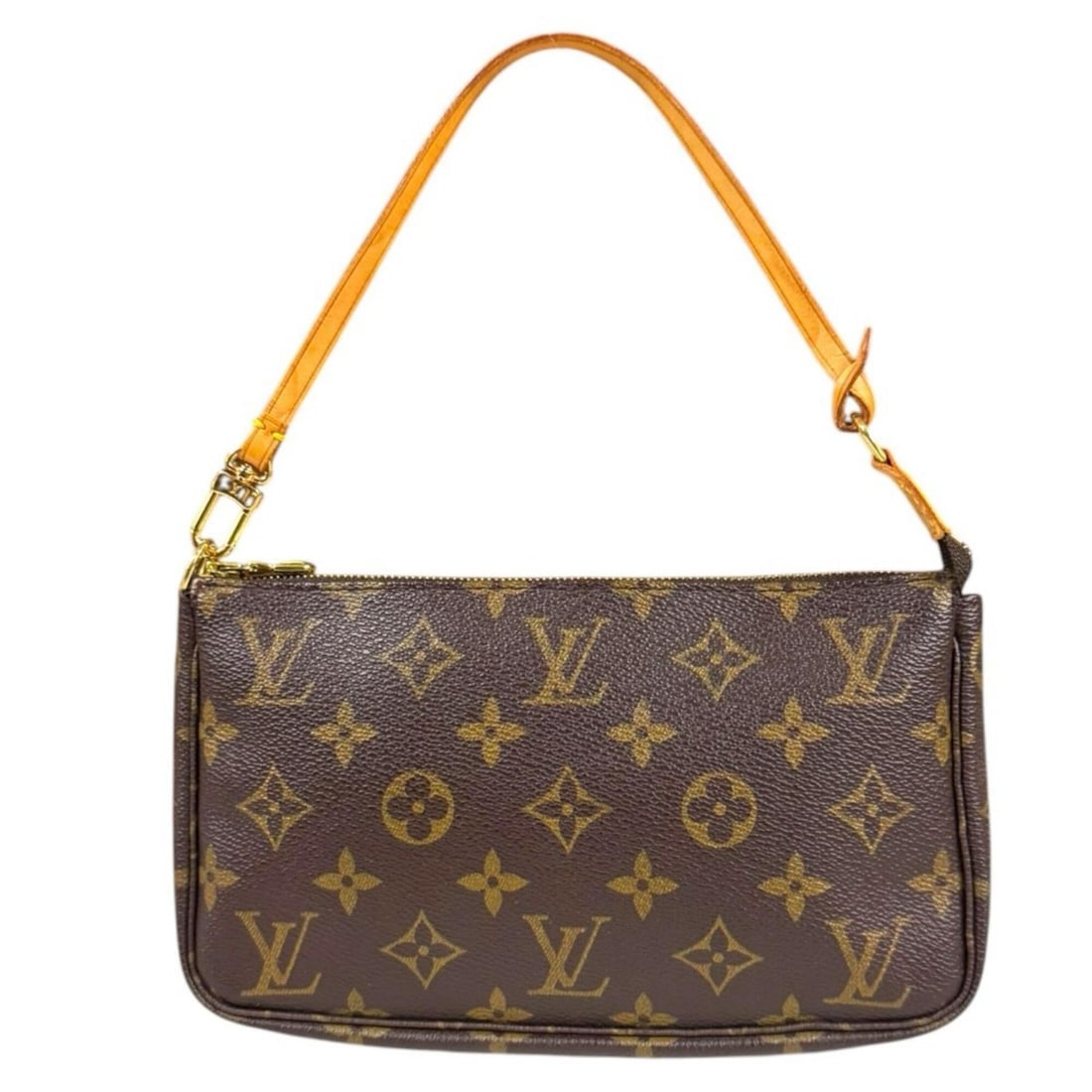 Louis Vuitton Pochette Accessoires Monogram Handbag, Canvas M51980 Brown, Women's LOUIS VUITTON: --- Catalog ---Category: SizeWeight: 100g / 3.52oz.Size (HxWxD): 13cm x 21cm x 3cm / 5.11'' x 8.26'' x 1.18''Handle Length: 33cm / 12.99''Category: DesignType: HandbagColor: BrownGender: WomenClosure: