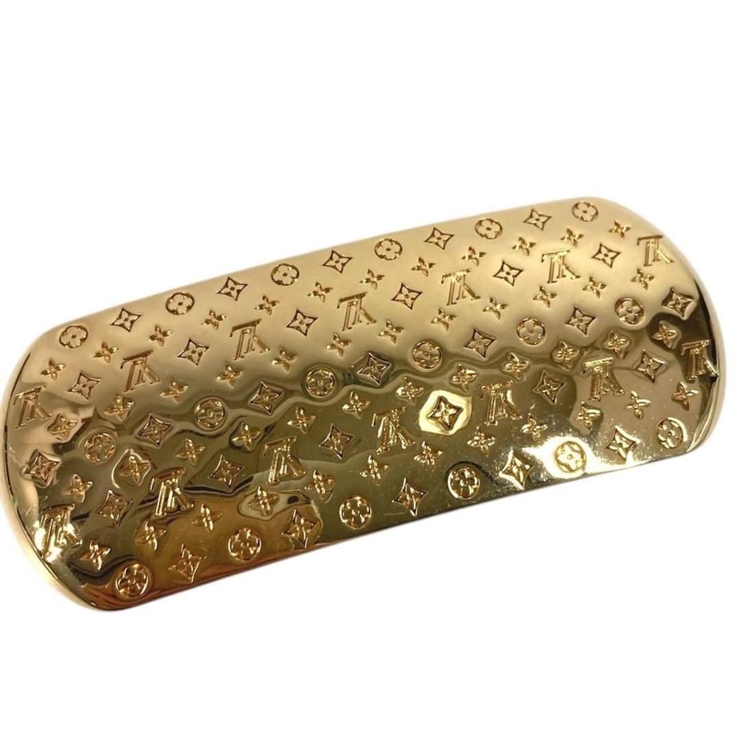 LOUIS VUITTON M80277 Monogram Nanogram Barrette Hair Accessory Clip Hairpin Metal Women's Gold (1 of 17)