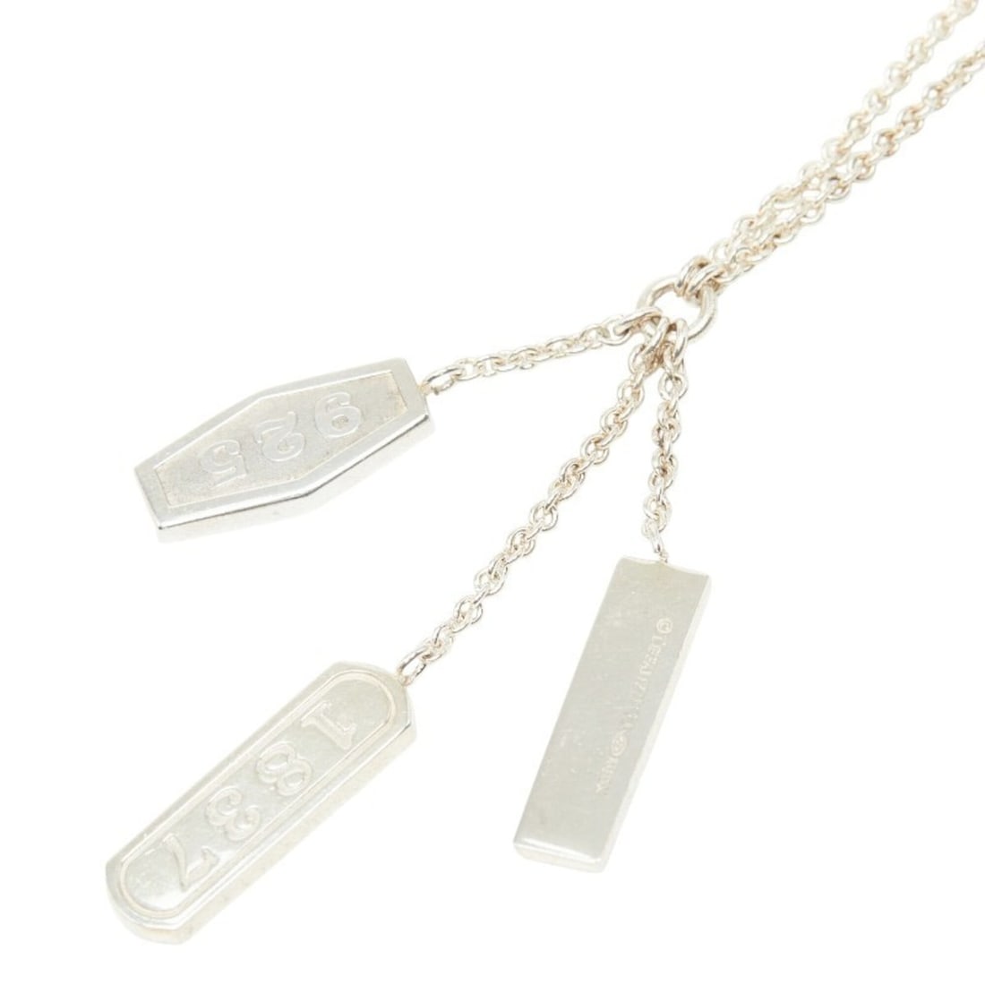 Tiffany & Co. 3-Tag Element 1837 Necklace, SV925 Silver, Women's. (1 of 8)