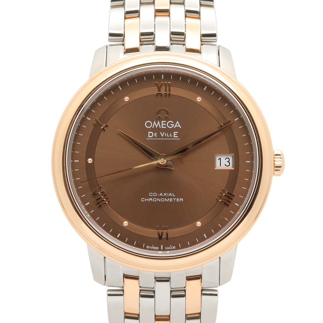 Omega De Ville Prestige Watch, 18K Pink Gold (PG) Stainless Steel, Men's, Brown Tone, (1 of 14)
