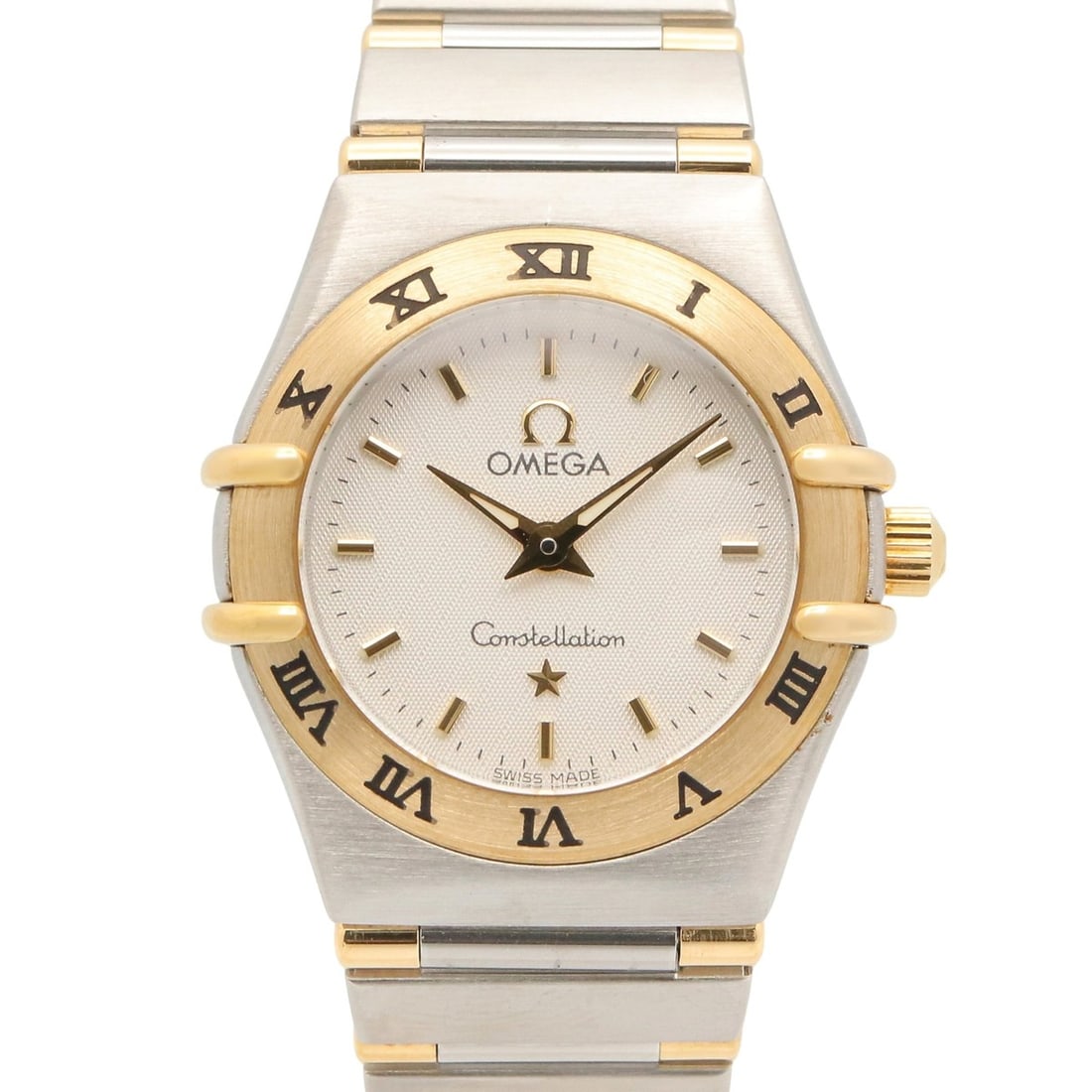 Omega Constellation Mini Watch, 18K (Yellow Gold) Stainless Steel, Ladies', Silver Tone, 1362.30: --- Catalog ---Category: SizeWrist Size: 14cm / 5.51''Case Diameter: 22.5mm / 0.89''Category: DesignType: WristwatchGender: WomenColor (Dial): SilverMaterial (Band): Stainless steel, Yellow gold (18K)