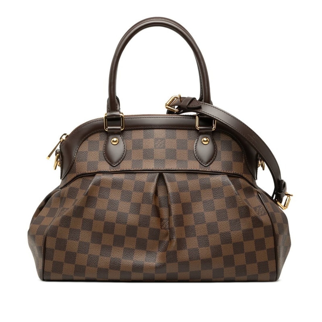 Louis Vuitton Damier Trevi PM Handbag Shoulder Bag 2WAY N51997 Brown Leather Women's LOUIS VUITTON: --- Catalog ---Category: SizeStrap Drop: 22cm / 8.66''Handle Drop: 14.00cm / 5.51''Size (HxWxD): 24cm x 34cm x 15cm / 9.44'' x 13.38'' x 5.9''Category: DesignType: Handbag, Shoulder bagColor: BrownGen