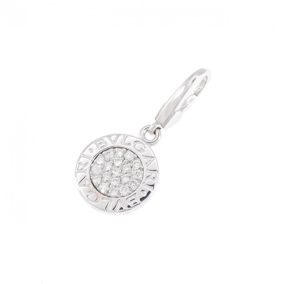 Bvlgari Charm: --- Catalog ---Category: SizeSize (HxWxD): 28.30mm x 12.90mm / 1.11'' x 0.51''Category: DesignType: Necklace charmGender: WomenMaterial: White gold (18K)Category: GeneralBrand: Bvlgari--- Item List