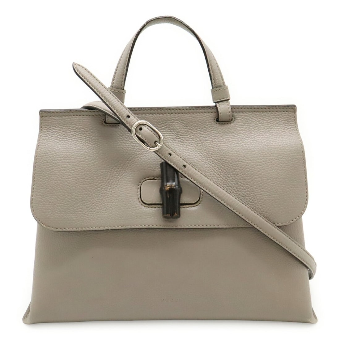 GUCCI Bamboo Daily Medium Handbag, Shoulder Bag, Leather, Gray, 392013: --- Catalog ---Category: SizeWeight: 860g / 1.89lb.Size (HxWxD): 23.5cm x 33cm x 12cm / 9.25'' x 12.99'' x 4.72''Strap Length: 108.5cm / 42.71''Category: DesignType: Handbag, Shoulder bagColor:
