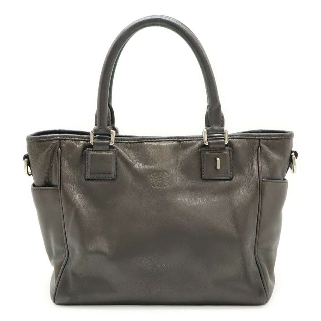 LOEWE Anagram Handbag Tote Bag Nappa Leather Gray Shoulder: --- Catalog ---Category: SizeWeight: 610g / 1.34lb.Size (HxWxD): 20cm x 33cm x 14cm / 7.87'' x 12.99'' x 5.51''Category: DesignType: Handbag, Tote bagColor: GrayStyle: CasualGender: WomenMaterial: