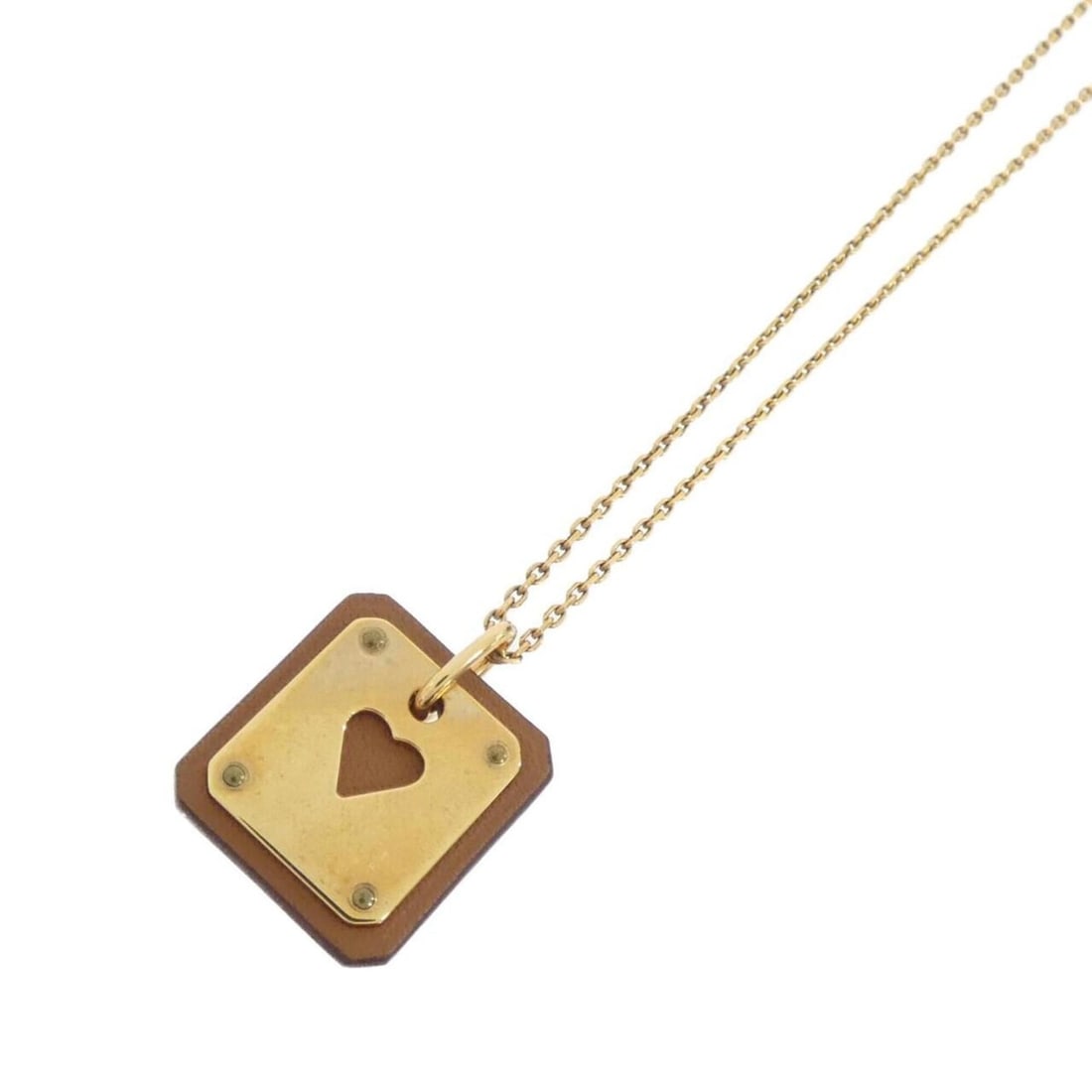 Hermes Az de Coeur PM 081865CD Necklace: --- Catalog ---Category: SizePendant Size: 20mm x 19mm / 0.78'' x 0.74''Neck Circumference: 45 cm - 50 cm / 17.71'' - 19.68''Category: DesignColor: Gold, Rose goldGender: WomenMaterial: Swift