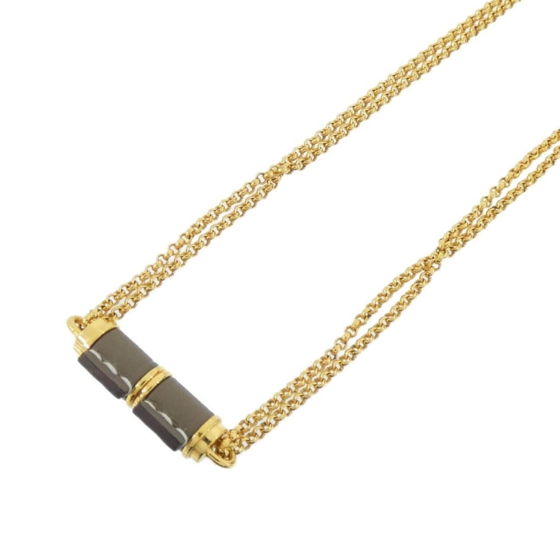 Hermes Charnière PM 010770CC Necklace: --- Catalog ---Category: SizeNeck Circumference: 39.5 cm / 15.55''Category: DesignColor: Etoupe gray, GoldGender: WomenMaterial: Swift leatherNecklace Type: NecklaceCategory: GeneralMPN: