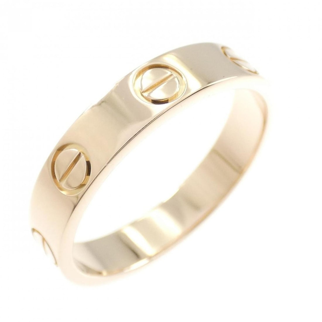 Cartier Mini Love Ring: --- Catalog ---Category: SizeUS Size: 5.5Brand Size: 50Category: DesignType: Band ringColor: Pink goldGender: WomenMaterial: Pink gold (18K)Category: GeneralBrand: Cartier--- Item List ---Section: