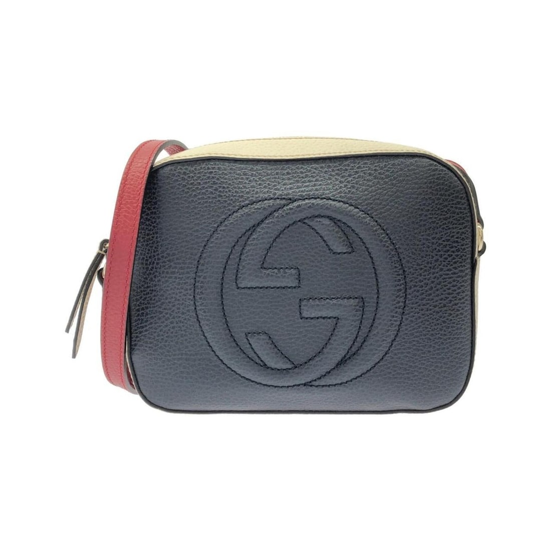 Gucci 431567 CAOEG Shoulder Bag: --- Catalog ---Category: SizeSize (HxWxD): 16cm x 20.5cm x 7cm / 6.29'' x 8.07'' x 2.75''Category: DesignType: Shoulder bagColor: Navy, Red color, WhiteGender: WomenMaterial: Leather Category: