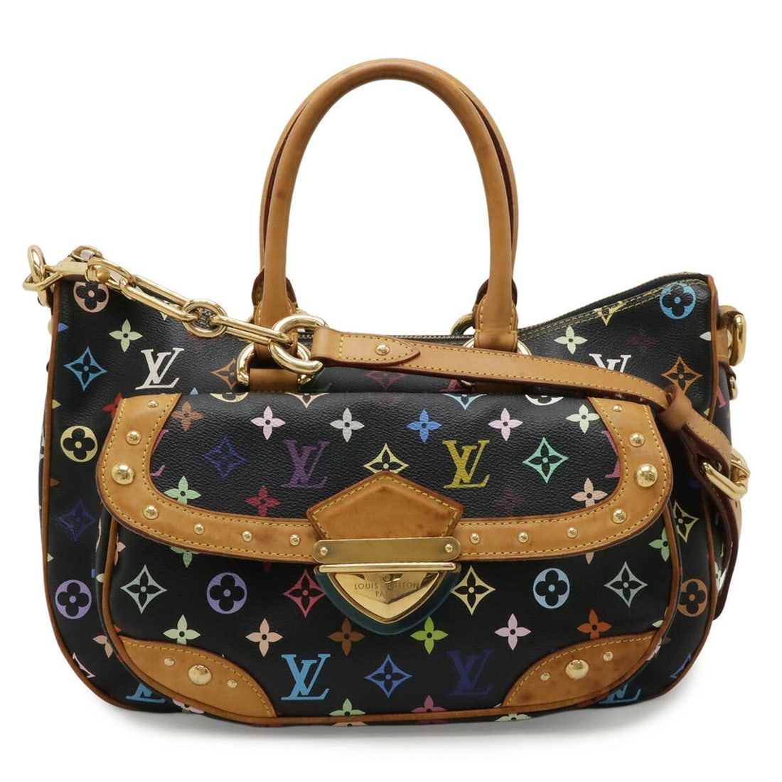 LOUIS VUITTON Louis Vuitton Monogram Multicolor Rita Handbag Shoulder Bag Chain Noir Black M40126 (1 of 20)