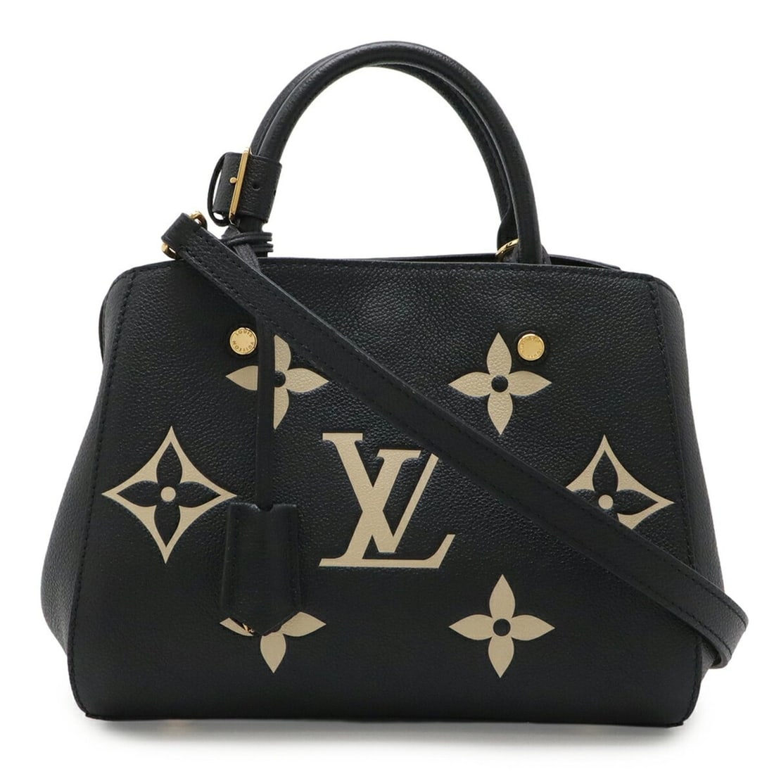 LOUIS VUITTON Louis Vuitton Monogram Empreinte Montaigne BB Handbag Shoulder Bag Noir Black M45778 (1 of 20)