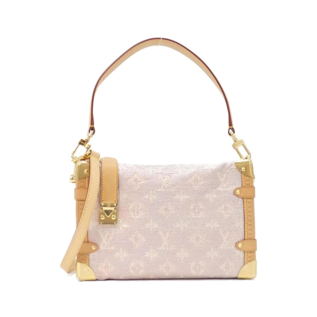 Louis Vuitton Monogram Laminated Jacquard Side Trunk M22842 Shoulder Bag: --- Catalog ---Category: SizeSize (HxWxD): 16cm x 24cm x 8cm / 6.29'' x 9.44'' x 3.14''Category: DesignType: Shoulder bagColor: Monogram, PinkGender: WomenMaterial: Cotton Category: GeneralMPN: