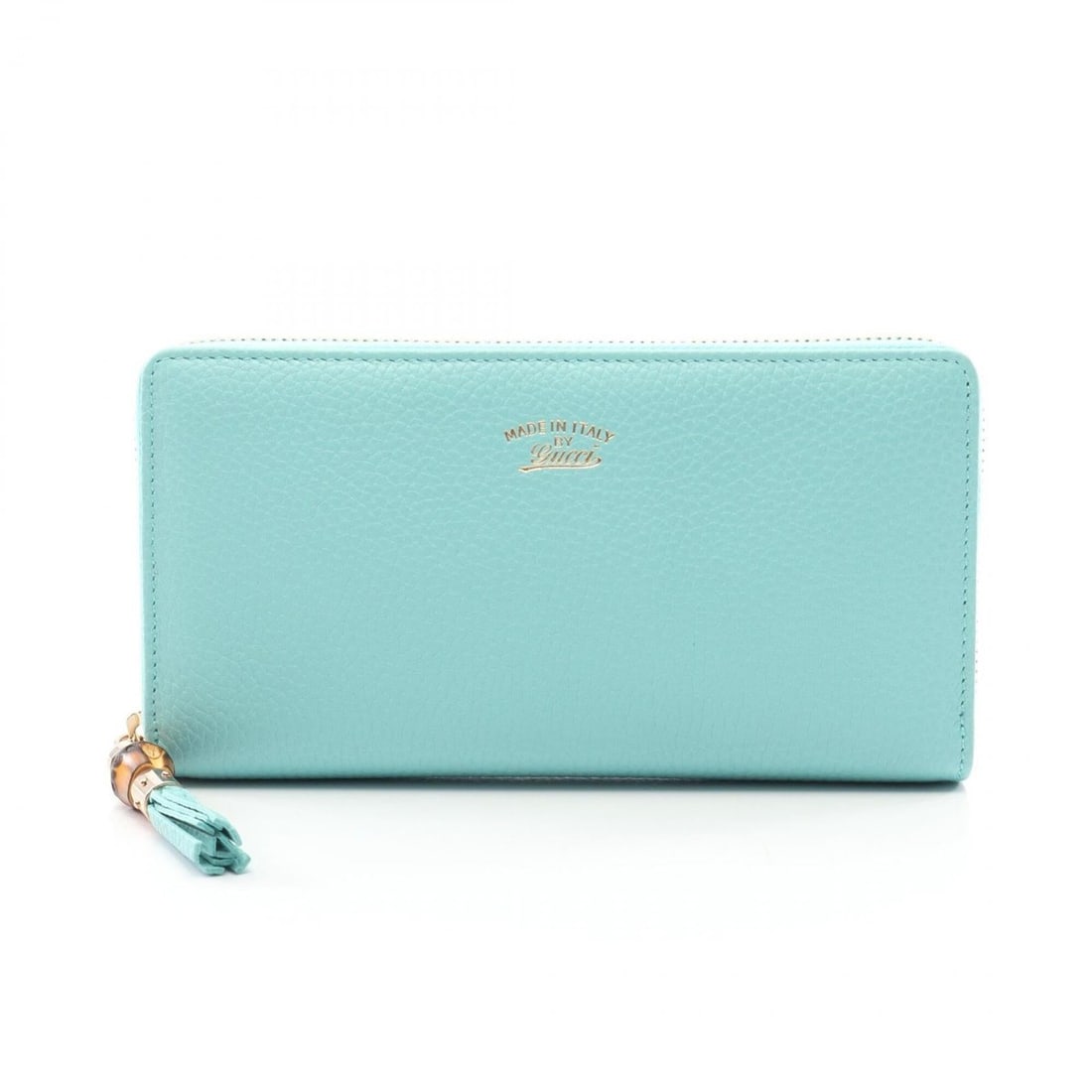 Gucci Bamboo Round Long Wallet, Leather, Women's, Blue, 307984 (1 of 10)