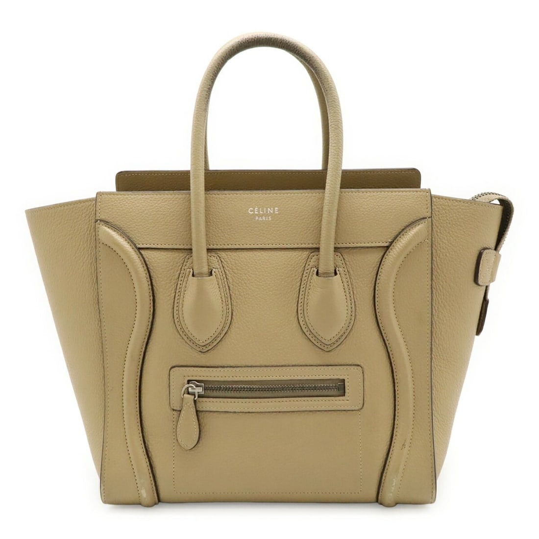 CELINE Luggage Micro Shopper Tote Bag Handbag Leather Beige 189793: --- Catalog ---Category: SizeSize (HxWxD): 26cm x 13.5cm / 10.23'' x 5.31''Category: DesignType: Handbag, Tote bagColor: BeigeGender: WomenMaterial: Leather Category: GeneralMPN: 189793Brand: