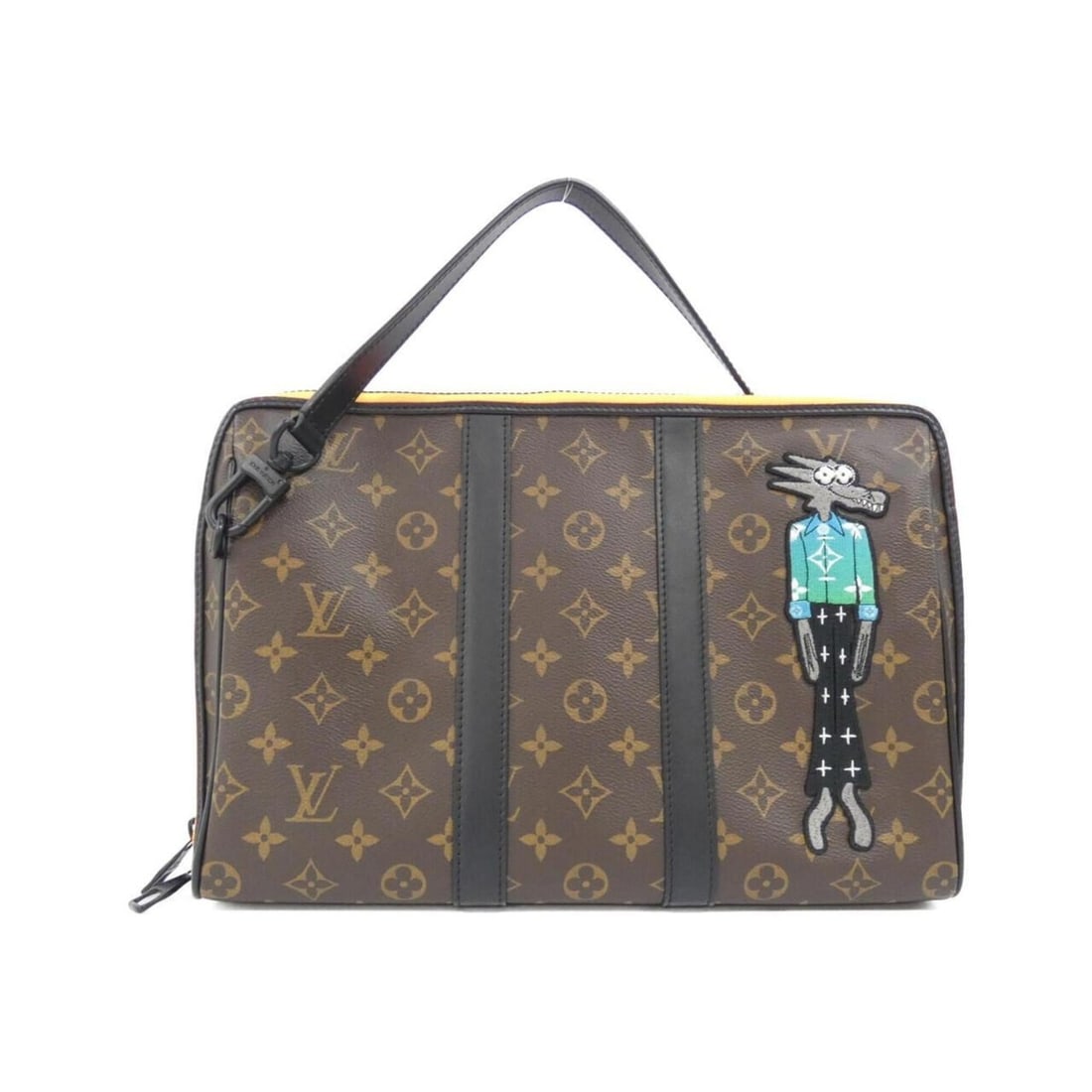 Louis Vuitton Monogram (LV Friends) Keepall Handbag Pouch M80130: --- Catalog ---Category: SizeSize (HxWxD): 23cm x 33cm x 7cm / 9.05'' x 12.99'' x 2.75''Category: DesignType: Handbag, PouchColor: Black, Marron, MonogramGender: Women,MenMaterial: Coated canvas