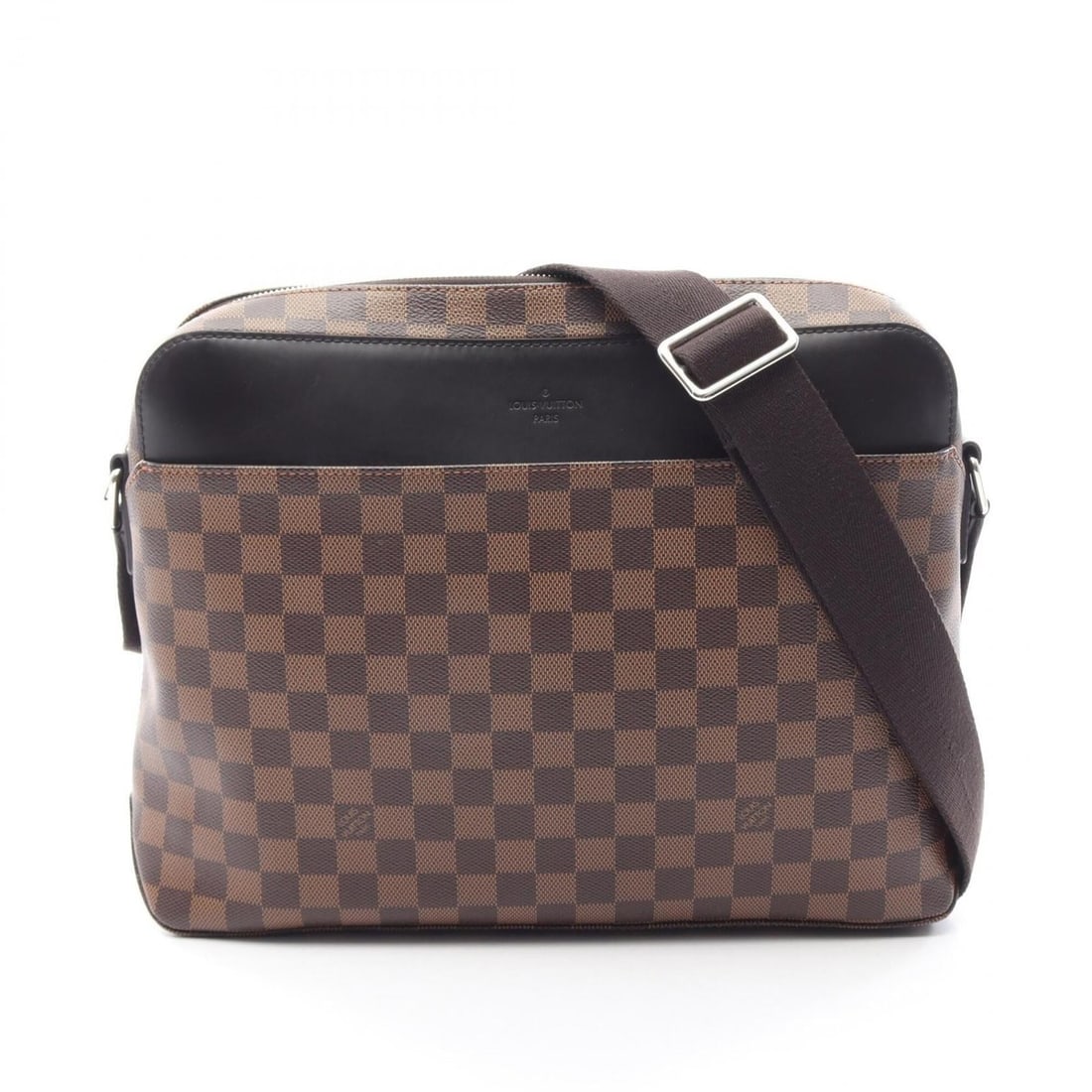 Louis Vuitton Jake Messenger MM Shoulder Bag/Handbag, Coated Canvas and Leather, Damier Pattern,: --- Catalog ---Category: SizeSize (HxWxD): 26cm x 35cm x 7.5cm / 10.23'' x 13.77'' x 2.95''Category: DesignType: Handbag, Shoulder bagColor: Black, Brown, EbeneGender: MenMaterial: Coated canvas ,