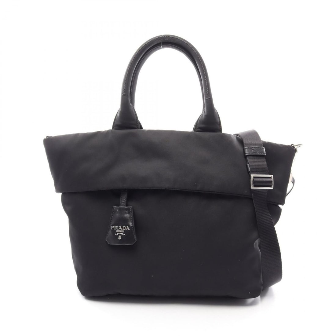 Prada Reversible 2-Way Handbag, Nylon, Women's, Black: --- Catalog ---Category: SizeSize (HxWxD): 25cm x 27cm x 16.5cm / 9.84'' x 10.62'' x 6.49''Category: DesignType: HandbagColor: BlackGender: WomenMaterial: Nylon Category: GeneralBrand: Prada--- Item L