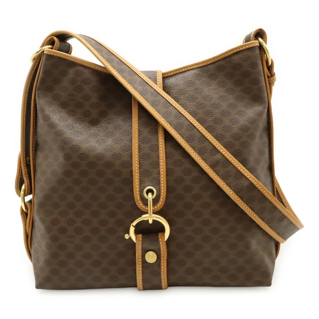 CELINE Macadam pattern shoulder bag/pouch, leather, black, dark brown. (1 of 18)