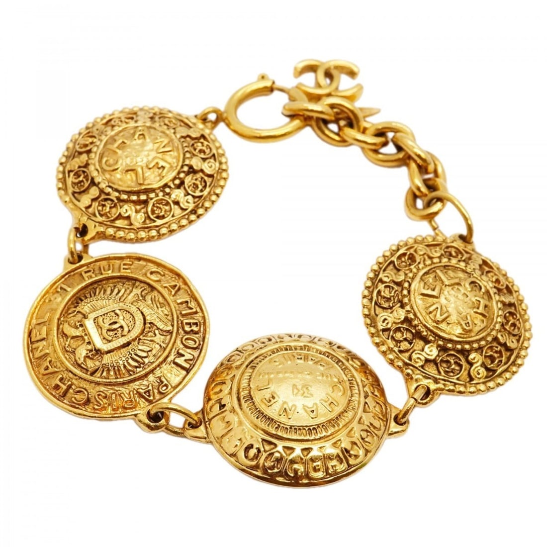 Chanel bracelet, Coco Mark, Cambon, GP plated, gold, women's. (1 of 11)