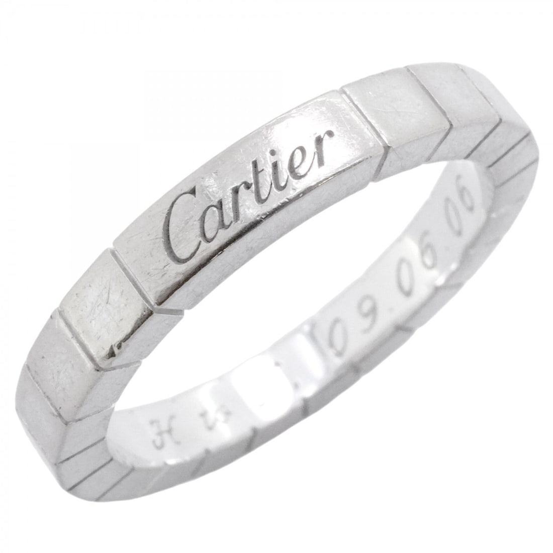 Cartier Lanieres Ring, 18K White Gold, Size 58, Men's, P2998930: --- Catalog ---Category: SizeUS Size: 9Brand Size: 58Category: DesignType: Band ringGender: MenMaterial: White gold (18K)Category: GeneralBrand: Cartier--- Item List ---Section: ConditionRanking: Rank