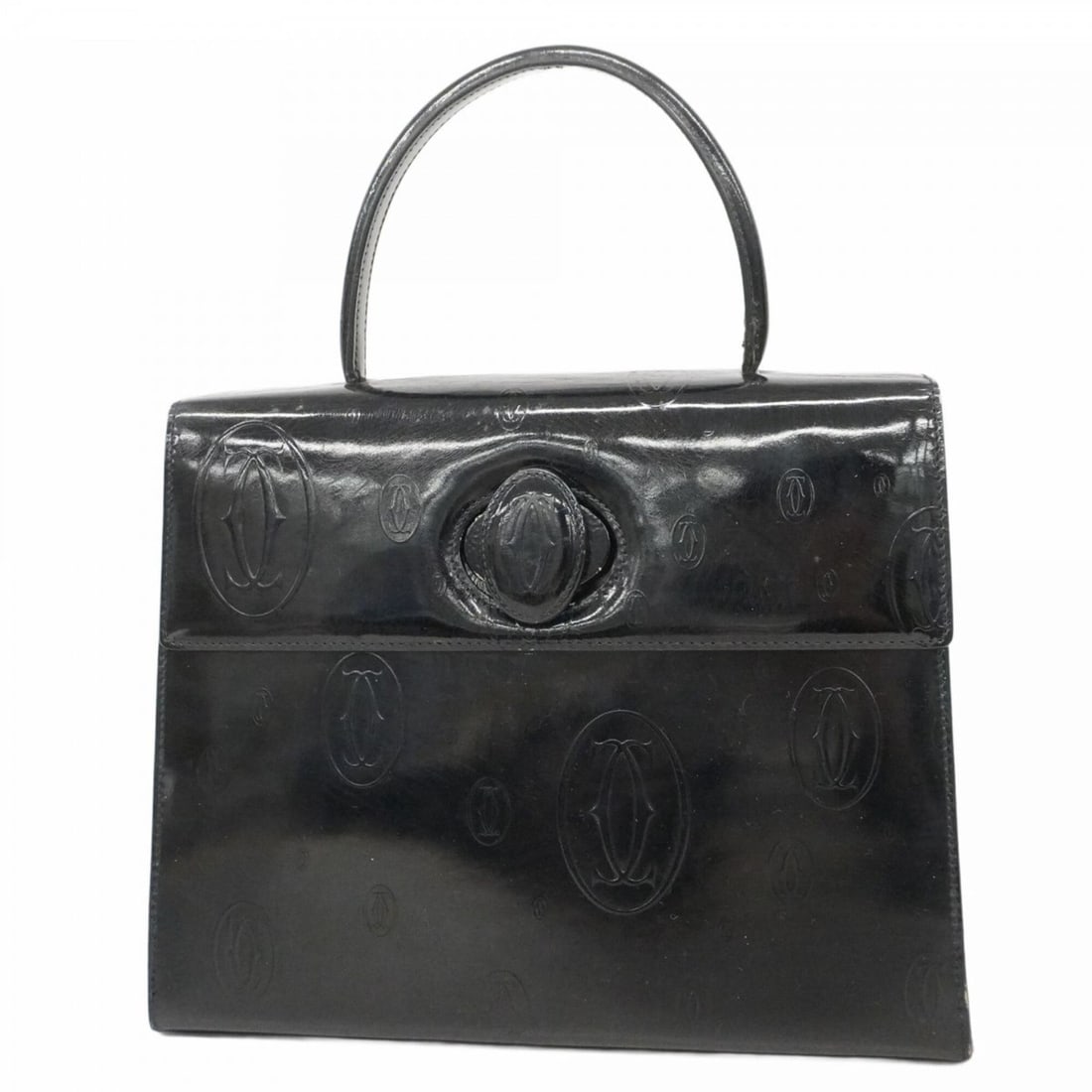Cartier Happy Birthday handbag, enamel, black.: --- Catalog ---Category: SizeSize (HxWxD): 23cm x 28cm x 9cm / 9.05'' x 11.02'' x 3.54''Category: DesignType: HandbagColor: BlackHardware Color: SilverCategory: GeneralBrand: Cartier--- Item List ---S