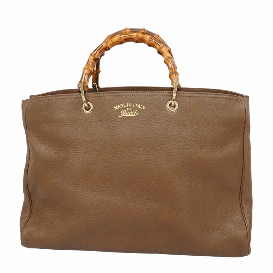 Gucci Bamboo Handbag 323658 Leather Brown Champagne Women's (1 of 14)