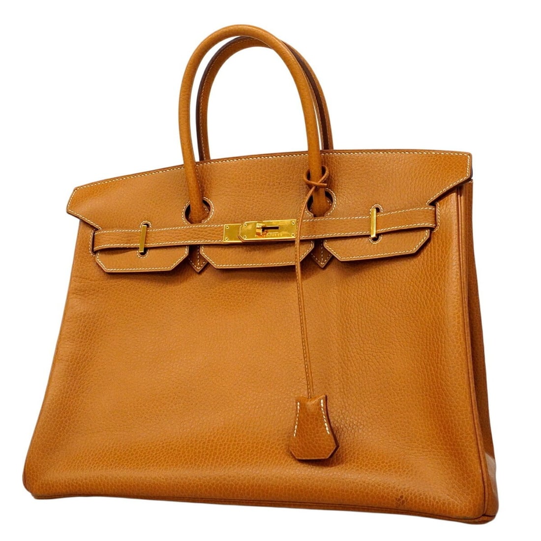 Hermes Birkin 35 Handbag, Ardennes Natural, ?Y Stamp, Women's: --- Catalog ---Category: SizeSize (HxWxD): 28.5cm x 34.5cm x 17.5cm / 11.22'' x 13.58'' x 6.88''Category: DesignType: HandbagColor: NaturalGender: WomenMaterial: Ardennes leather Hardware Color: GoldC