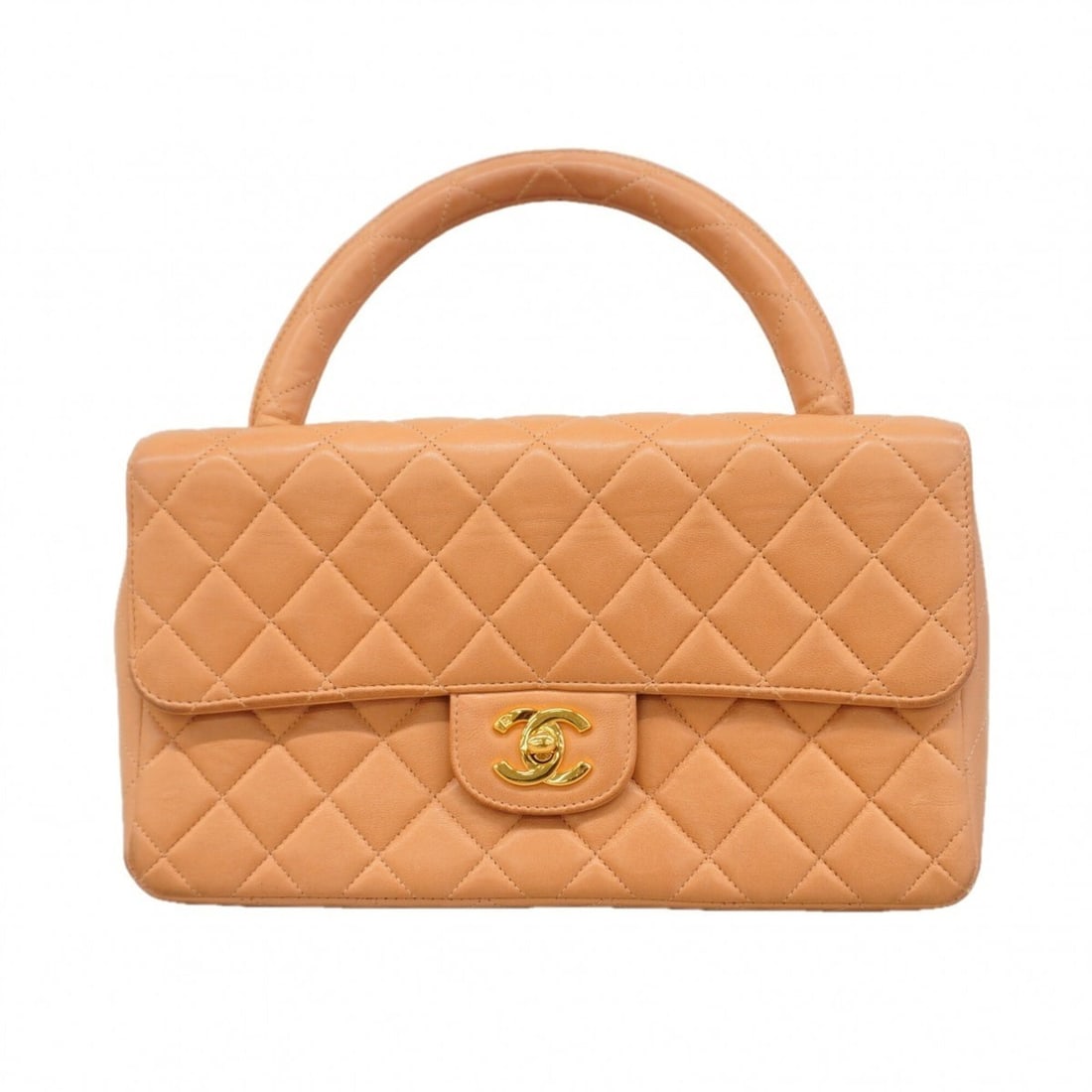 Chanel Matelassé Lambskin Handbag, Salmon Pink, Women's: --- Catalog ---Category: SizeSize (HxWxD): 15.5cm x 25.5cm x 6.5cm / 6.1'' x 10.03'' x 2.55''Category: DesignType: HandbagColor: Salmon pinkGender: WomenMaterial: Leather Hardware Color: GoldLeather/F