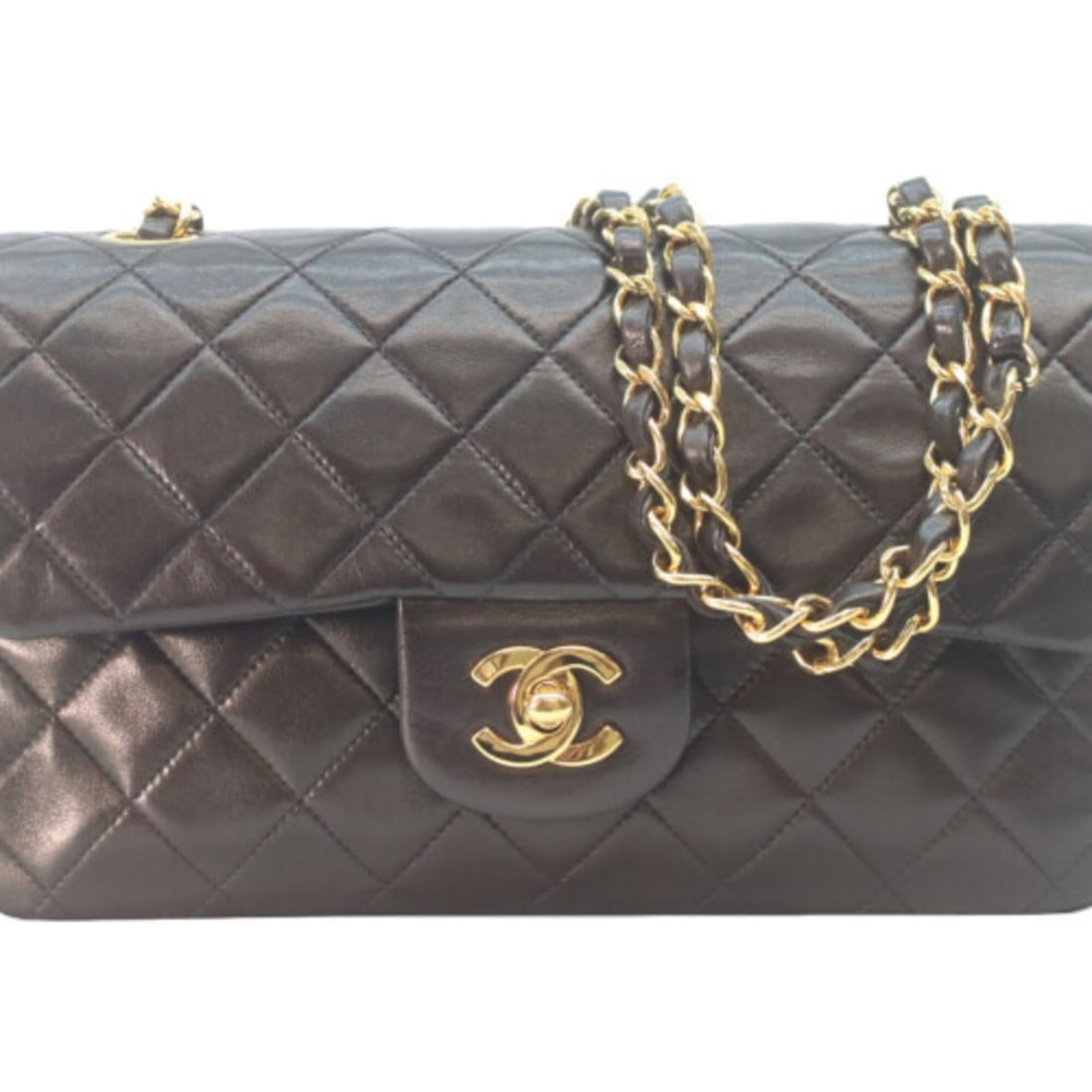 CHANEL A01113 Lambskin Matelassé 23 Shoulder Bag, Black with Gold Hardware, Women's: --- Catalog ---Category: SizeSize (HxWxD): 14cm x 23.5cm x 7cm / 5.51'' x 9.25'' x 2.75''Category: DesignType: Shoulder bagColor: BlackGender: WomenMaterial: Leather Hardware Color: GoldLeather/Fur Ty
