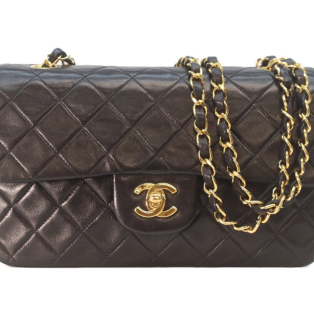 CHANEL A01113 Lambskin Double Flap Matelassé 23 Shoulder Bag, Black with Gold Hardware, Women's: --- Catalog ---Category: SizeSize (HxWxD): 13.5cm x 23cm x 7cm / 5.31'' x 9.05'' x 2.75''Category: DesignType: Shoulder bagColor: BlackGender: WomenMaterial: Leather Hardware Color: GoldLeather/Fur Ty