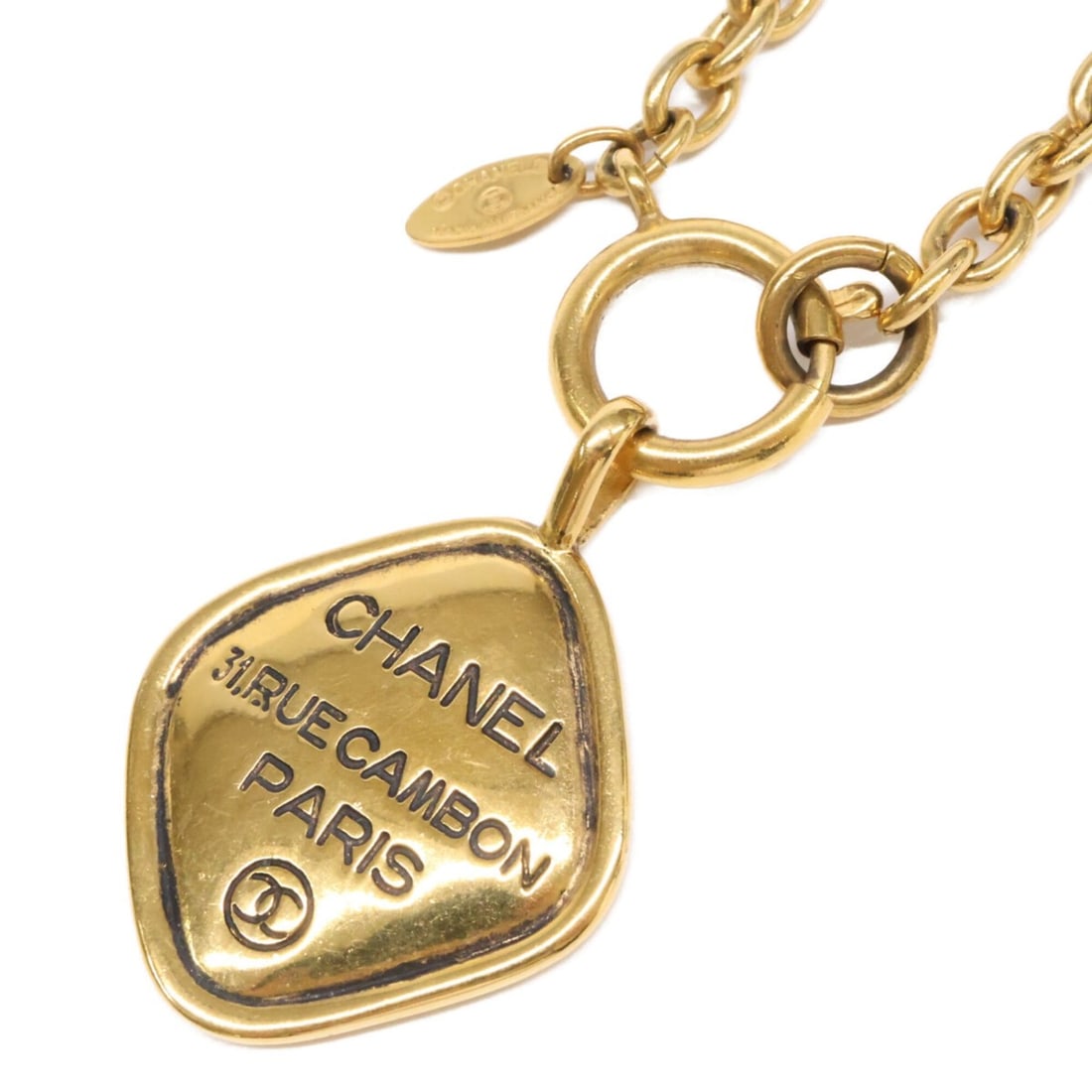 CHANEL 3880 31 RUE CAMBON Cambon Chain Necklace, Gold Color, Women's (1 of 20)