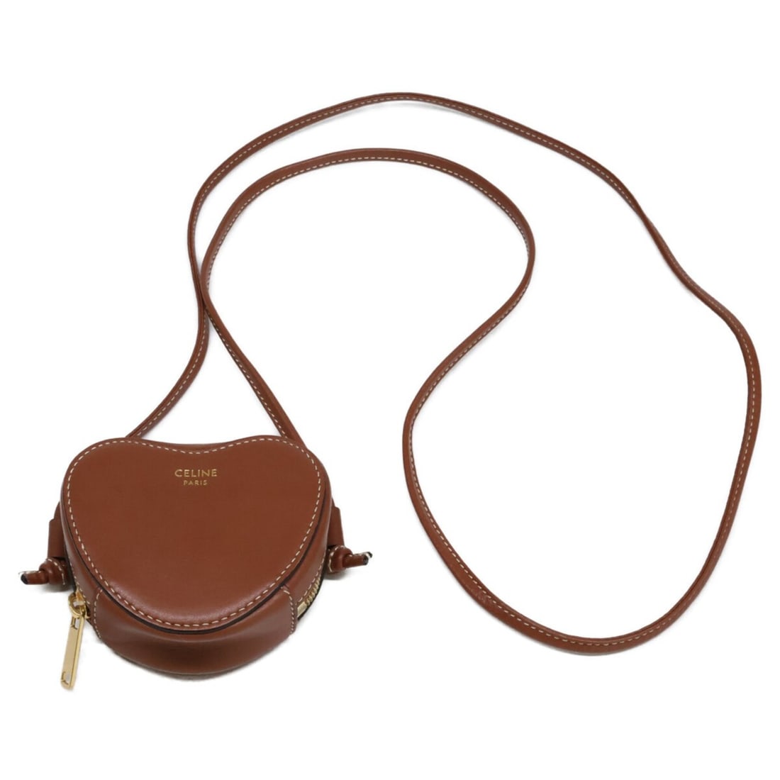 CELINE Micro Leather Heart Mini Crossbody Bag Shoulder Brown Women's: --- Catalog ---Category: SizeSize (HxWxD): 7.5cm x 8.5cm x 3cm / 2.95'' x 3.34'' x 1.18''Category: DesignType: Shoulder bagColor: BrownGender: WomenMaterial: Leather Category: GeneralBrand: Celine--- 