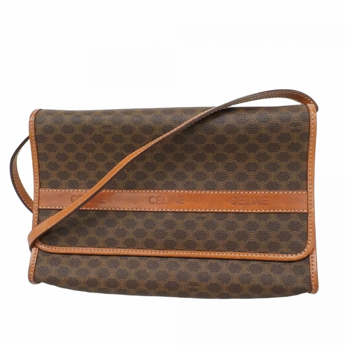 Celine Macadam Shoulder Bag, Brown, Women's: --- Catalog ---Category: SizeSize (HxWxD): 18.5cm x 27.5cm x 5cm / 7.28'' x 10.82'' x 1.96''Category: DesignType: Shoulder bagColor: BrownGender: WomenMaterial: PVC Hardware Color: GoldCategory: Gener
