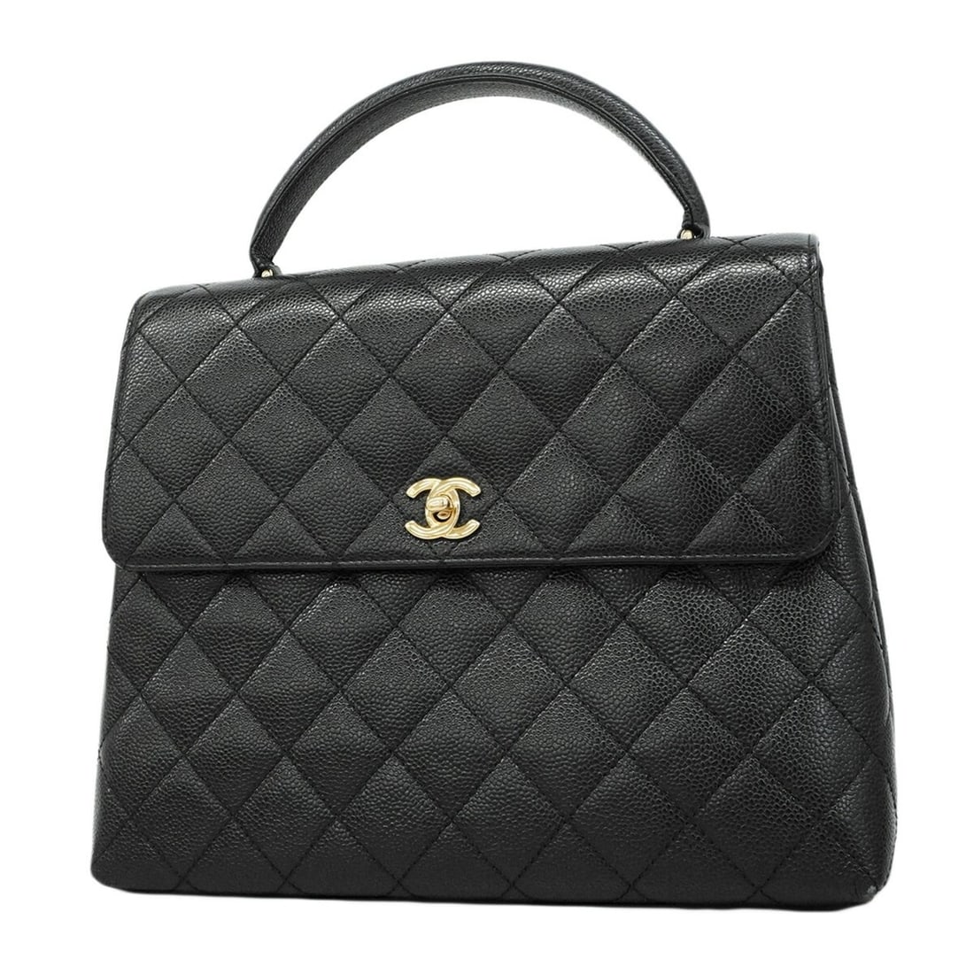 Chanel Matelassé handbag, caviar leather, black, women's.: --- Catalog ---Category: SizeSize (HxWxD): 25cm x 30cm x 11.5cm / 9.84'' x 11.81'' x 4.52''Category: DesignType: HandbagColor: BlackGender: WomenMaterial: Grained Calfskin Hardware Color: GoldCategory