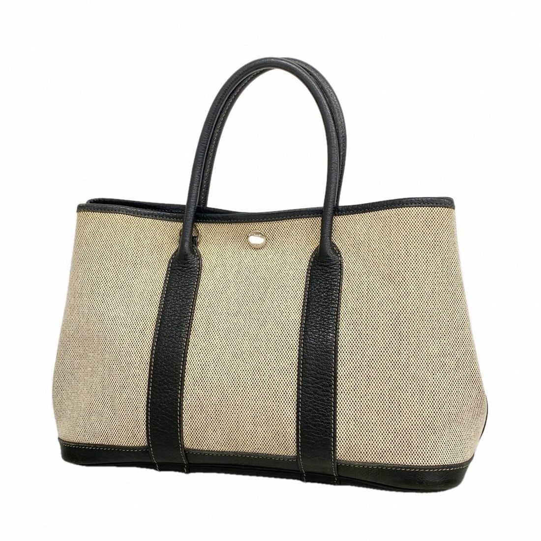 Hermes Garden TPM Tote Bag, Toile H, Black, ?I stamp, Women's: --- Catalog ---Category: SizeSize (HxWxD): 20.5cm x 29cm x 13cm / 8.07'' x 11.41'' x 5.11''Category: DesignType: Tote bagColor: BlackGender: WomenMaterial: Toile H Hardware Color: SilverCategory: Gene