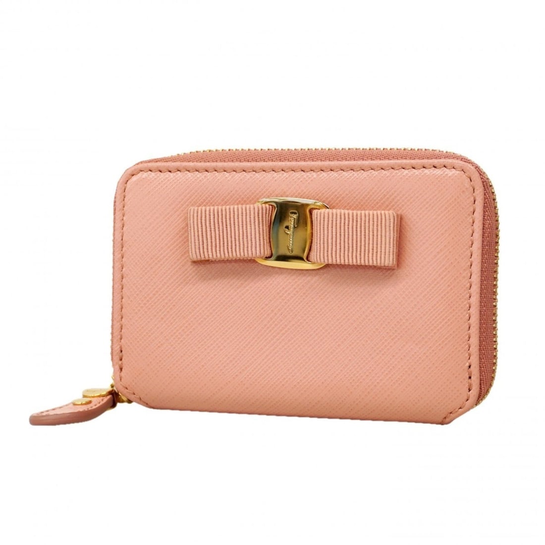 Salvatore Ferragamo Vara Leather Wallet/Coin Case, Pink, Women's: --- Catalog ---Category: SizeSize (HxWxD): 7.5cm x 10.5cm x 2cm / 2.95'' x 4.13'' x 0.78''Category: DesignType: Coin purse/coin caseColor: PinkGender: WomenMaterial: Leather Category: GeneralBrand: Sa
