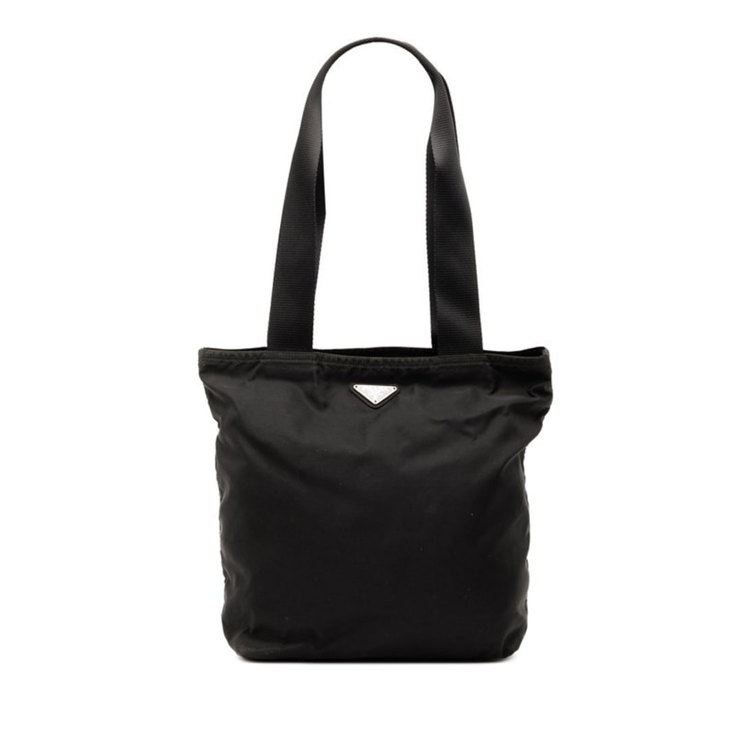 Prada Triangle Logo Tote Bag, Black Nylon, Women's: --- Catalog ---Category: SizeSize (HxWxD): 28cm x 24cm x 10.5cm / 11.02'' x 9.44'' x 4.13''Category: DesignType: Handbag, Tote bagColor: BlackGender: WomenMaterial: Nylon Category: GeneralBrand: Prada